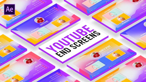 Glassmorphism Youtube End Screens - 30780835 Download Videohive