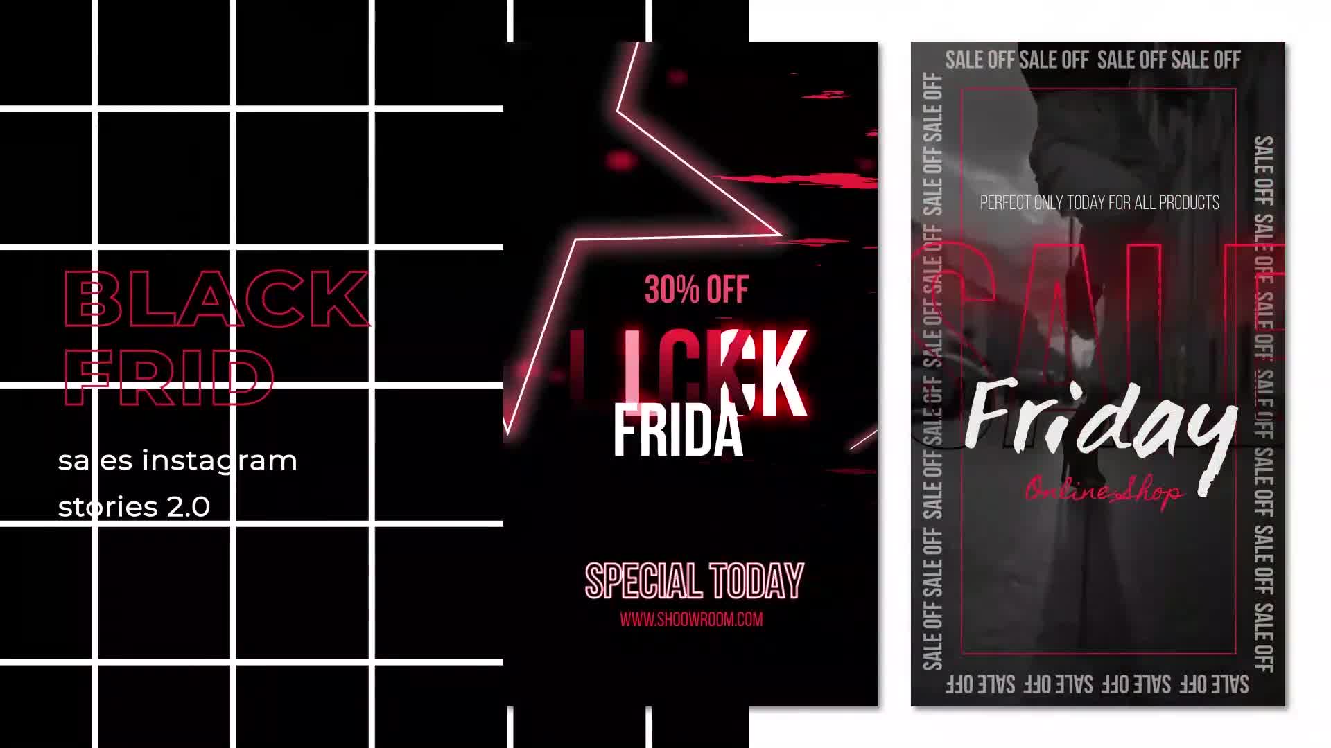Glitch Black Friday Stories Instagram Videohive 29610431 After Effects Image 1
