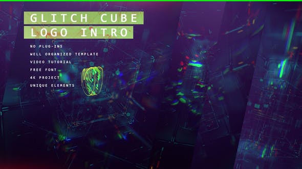 Glitch Cube Logo 4k Intro/ Gaming Lasers/ Digital Distortion/ Error and Bad Signal/ Glass Aberration - Videohive 24103918 Download