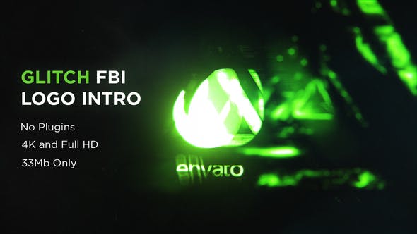 Glitch FBI Logo Intro - 22535857 Videohive Download