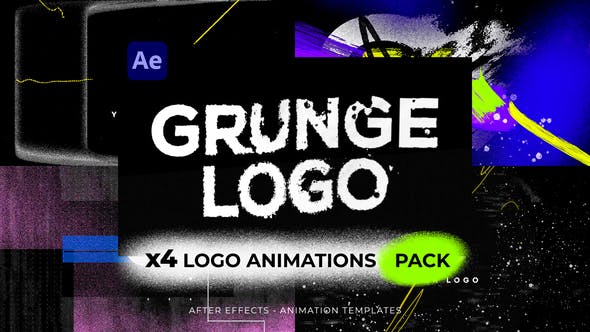 Glitch Grunge Logos Intro Pack - 36413351 Videohive Download