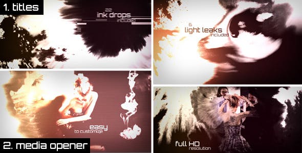 Glitch Ink Drops Titles / Media Opener - Videohive Download 12915454