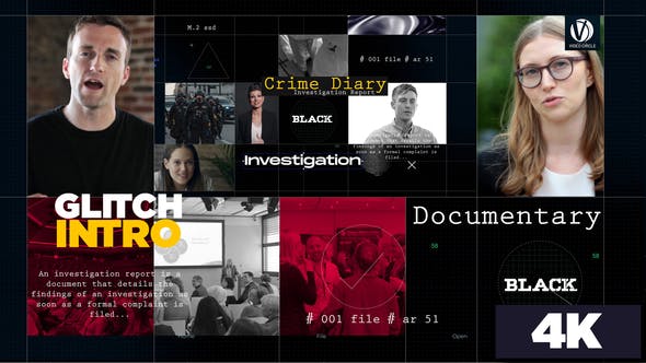 Glitch Intro Crime Diary - 33865855 Videohive Download