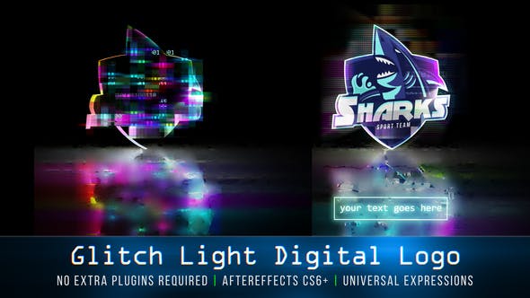Glitch Light Digital Logo - Videohive Download 26003571