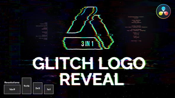 Glitch Logo Reveal | For DaVinci Resolve - Videohive Download 33123132