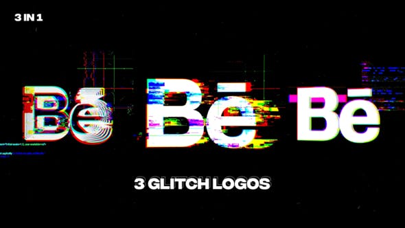 Glitch Logos | 3 in 1 - Download 35513411 Videohive