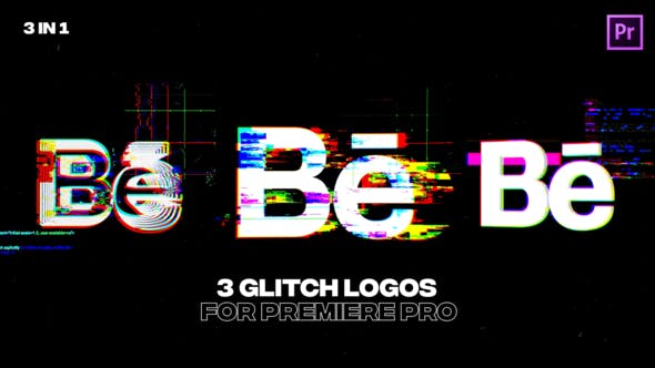 Glitch Logos For Premiere Pro | 3 in 1 - 35551036 Videohive Download