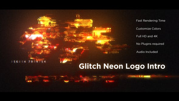 Glitch Neon Logo Intro - Download Videohive 25854699