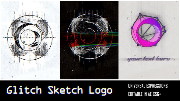 Glitch Sketch Logo - Videohive 25797602 Download
