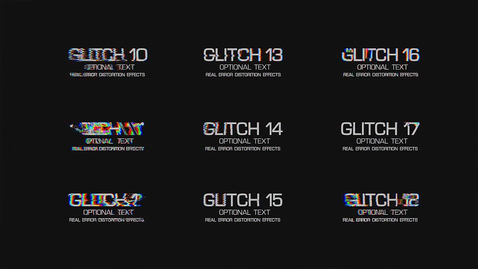 Glitch Text Effects Toolkit + 30 Title Animation Presets - Download Videohive 15435003
