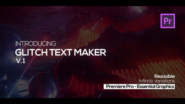 Glitch Text Maker for Premiere Pro + Sound FX - Videohive Download 21666636