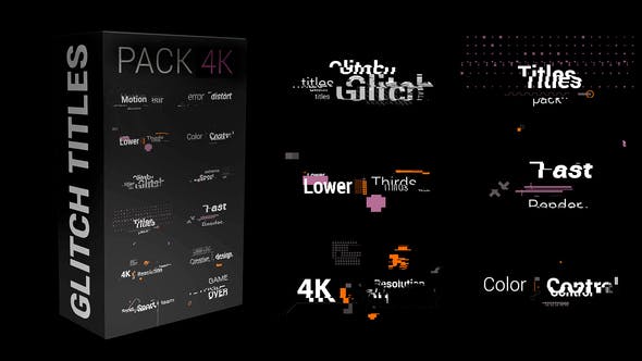 Glitch Titles Pack 4K - Download 30854308 Videohive