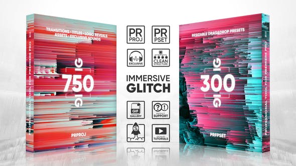 Glitch Transitions, Presets, Titles, Logos, Assets, Sound FX Pack - 22228853 Download Videohive
