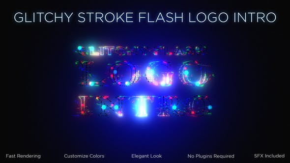 Glitchy Stroke Flash Logo Intro - Videohive 32879856 Download