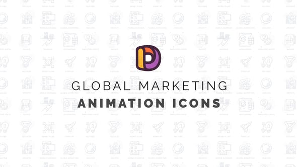 Global marketing Animation Icons - 34567586 Videohive Download