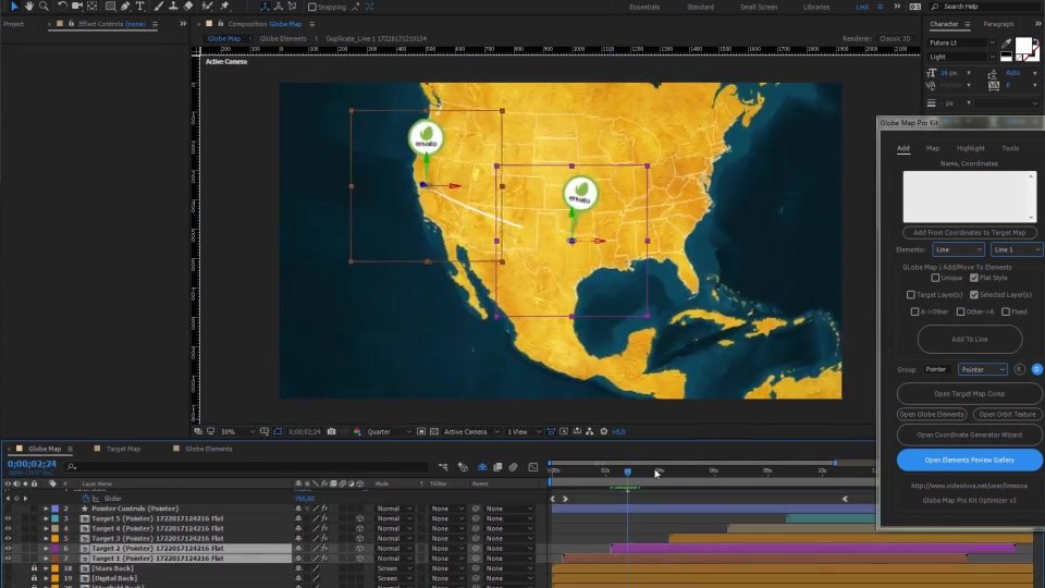 Globe Map Pro Kit - Download Videohive 19478445