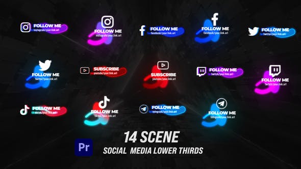 Glow Social Lower Thirds - Videohive 33745102 Download