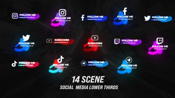 Glow Social Media Lower Thirds - 33718494 Download Videohive
