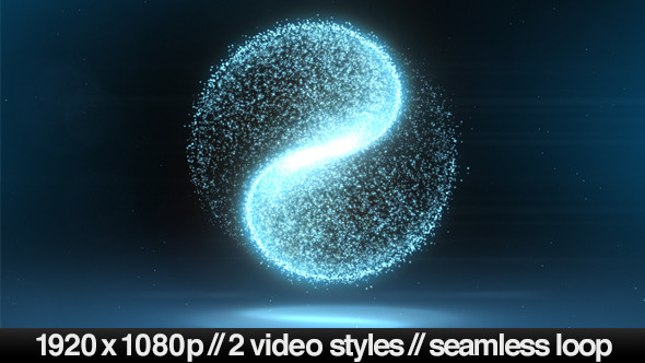 Glowing Circular Yin Yang Particle Background - Download Videohive 6149955