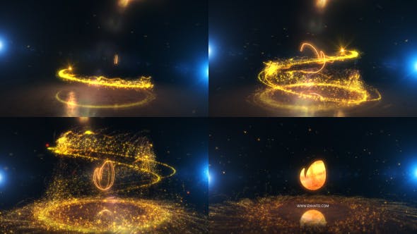 Glowing Particle Logo Reveal 25 : Golden Particles 07 - 20525094 Videohive Download