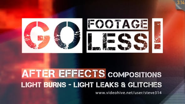 Go Footageless! Light Burns & Glitch AE comps - Download Videohive 8390543