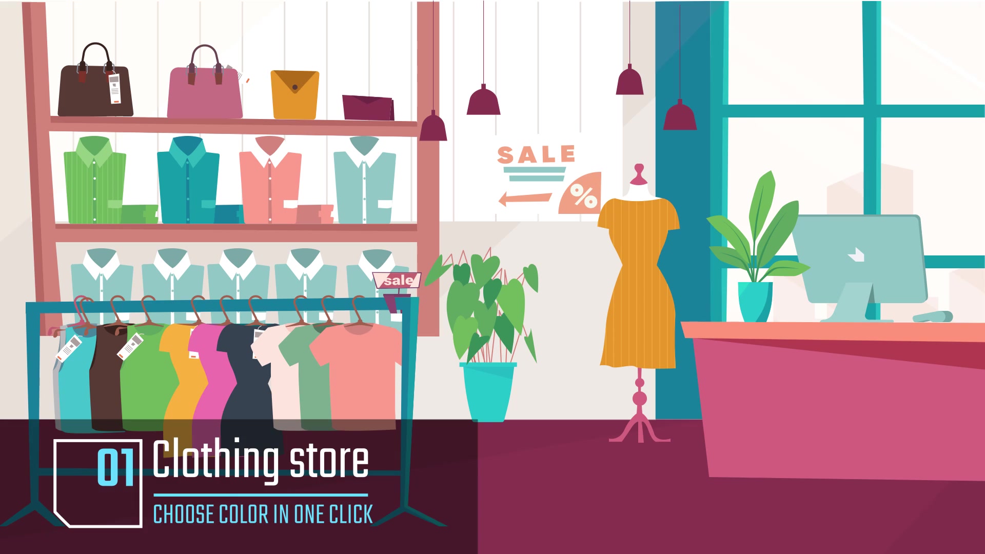 Go shopping Animation background Videohive 34221830 After Effects Image 4
