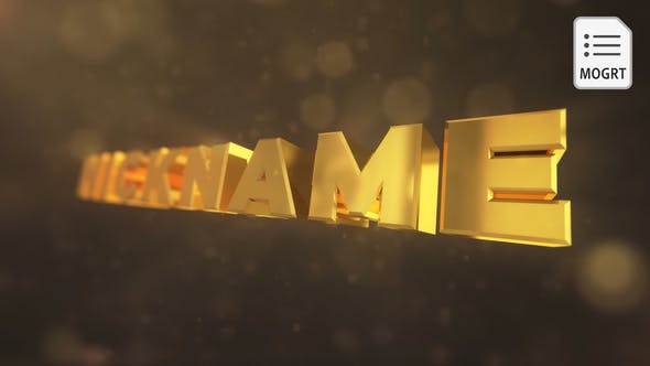 Gold 3D Title Intro MOGRT - Videohive 38845940 Download