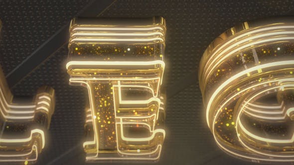 Gold Glam Neon Logo Reveal - Videohive Download 22756366