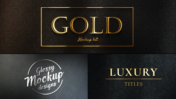 Gold Mockup Kit Glossy Logo & Titles - Download Videohive 20543730