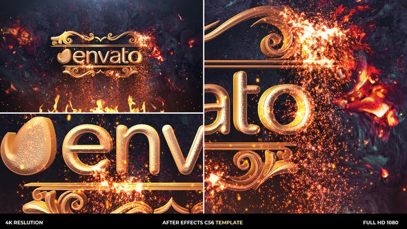Gold Particles Logo Intro - Videohive Download 30270705