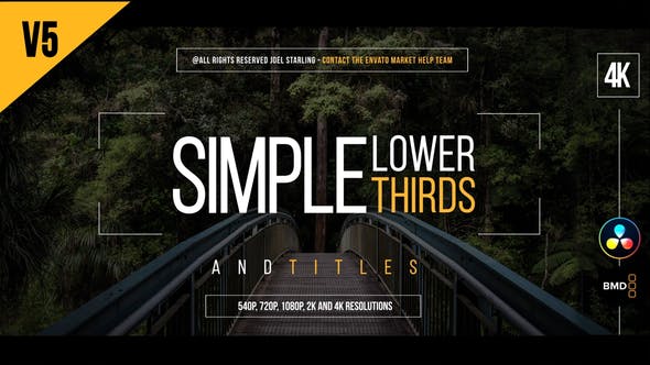 Gold Simple Lower Thirds | 4K for Davinci Resolve - 33573308 Videohive Download