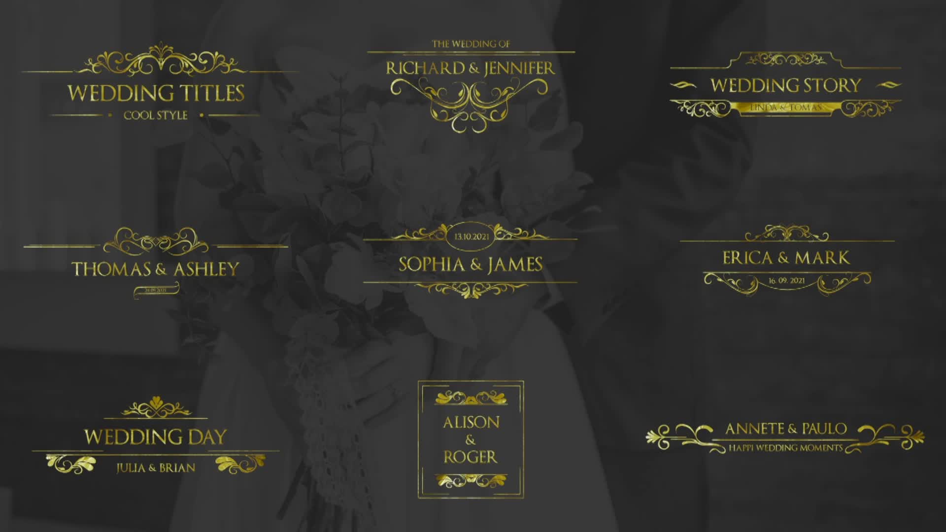 Gold Wedding Titles Videohive 30621272 Apple Motion Image 1