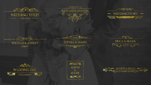 Gold Wedding Titles - 30621272 Videohive Download