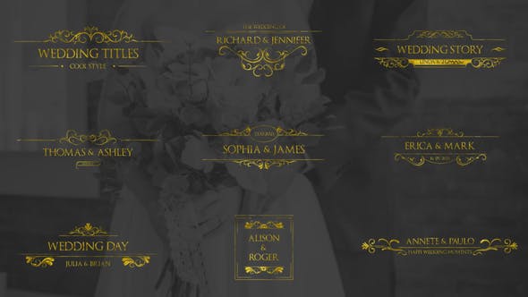 Gold Wedding Titles - 30917427 Videohive Download