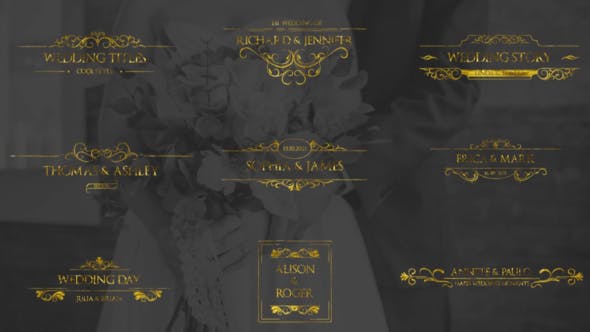Gold Wedding Titles - Download Videohive 33220882