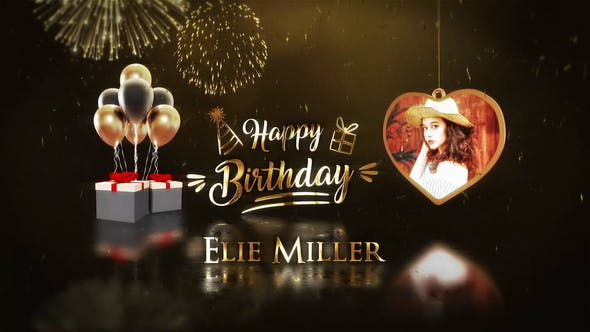 Golden Birthday Wishes - 34742367 Videohive Download