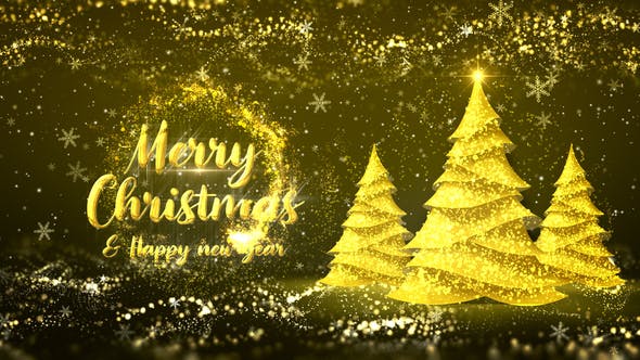 Golden Christmas Tree Wishes - Videohive Download 35111606