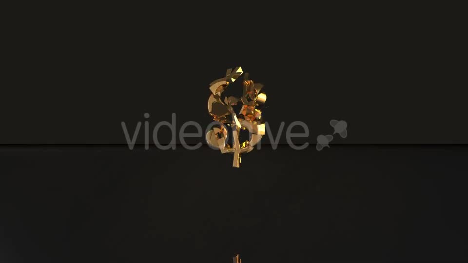 Golden Dollar Sign Breaking - Download Videohive 19865675