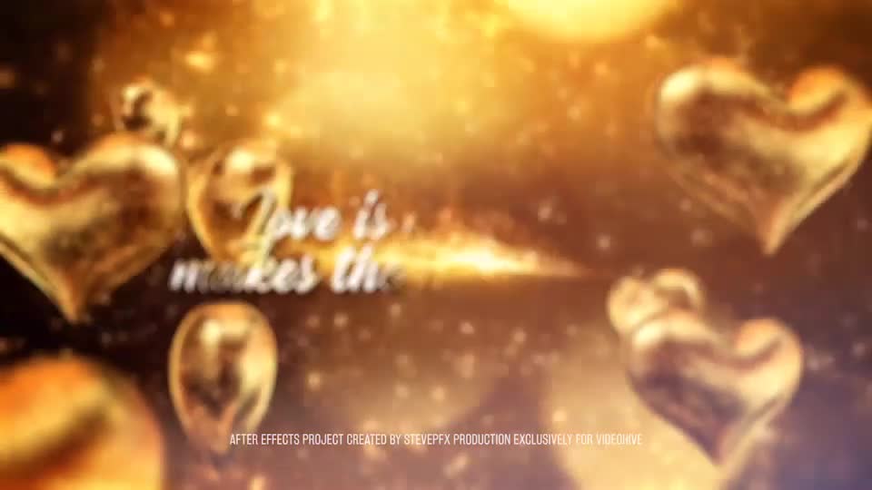 Golden Hearts Valentines Greeting Videohive 25573896 After Effects Image 1