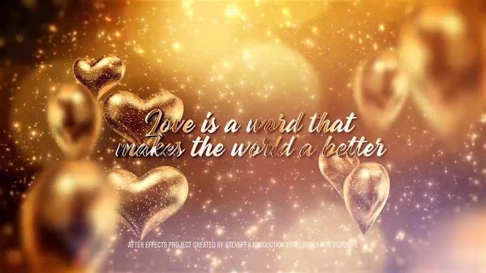 Golden Hearts Valentines Greeting Videohive 25573896 After Effects Image 2