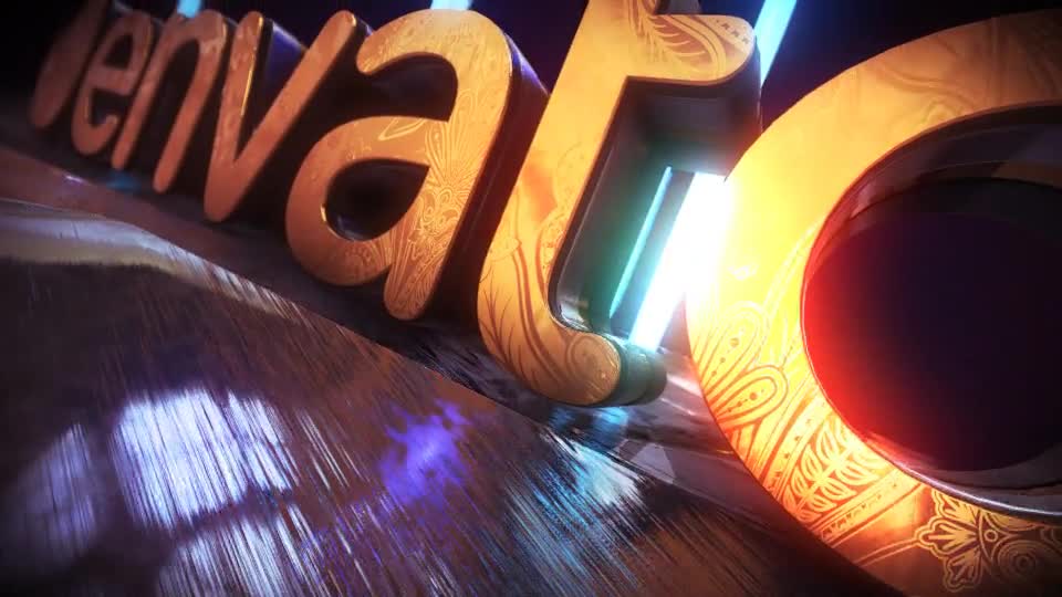 Golden Neon Logo Intro - Download Videohive 21255299