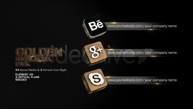 Golden Social Media Pack - Download Videohive 4589950
