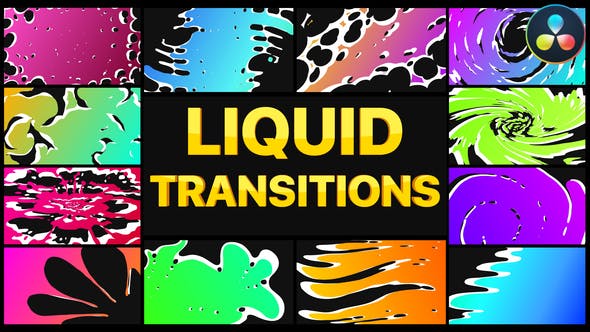 Gradient Liquid Transitions | DaVinci Resolve - 31465168 Videohive Download