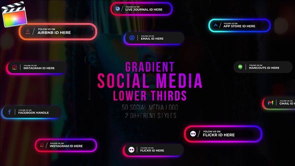 Gradient Social Media Lower Thirds - Download Videohive 30334400