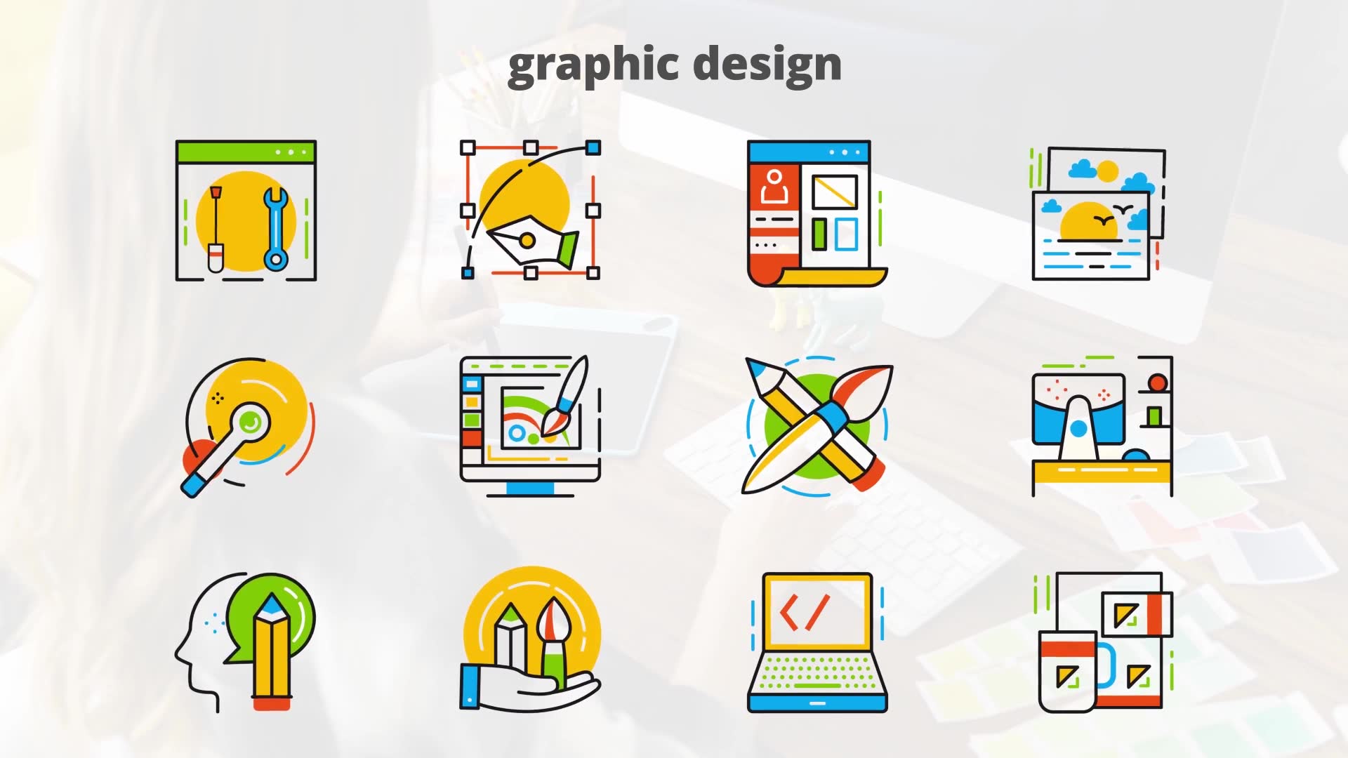 Graphic Design Flat Animated Icons Videohive 24429544 After Effects Image 8