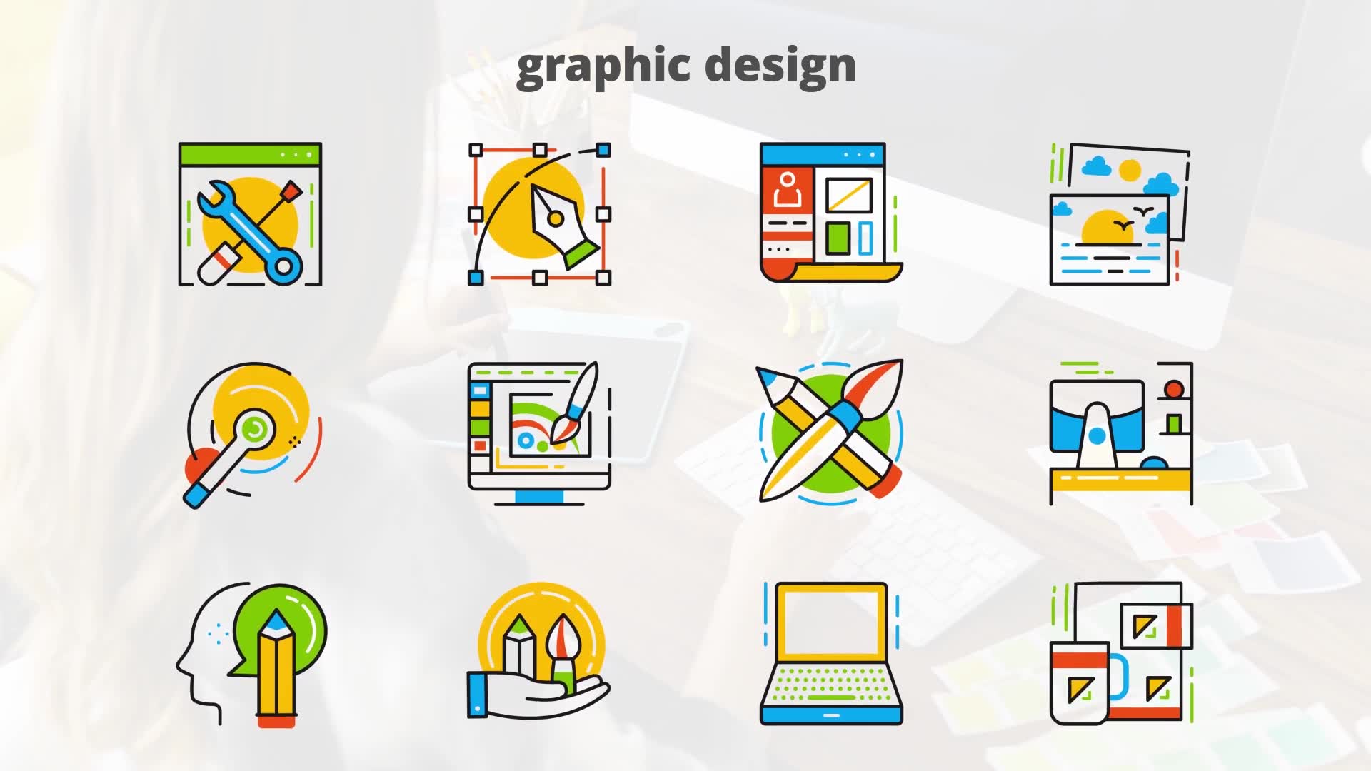Graphic Design Flat Animated Icons Videohive 24429544 After Effects Image 9