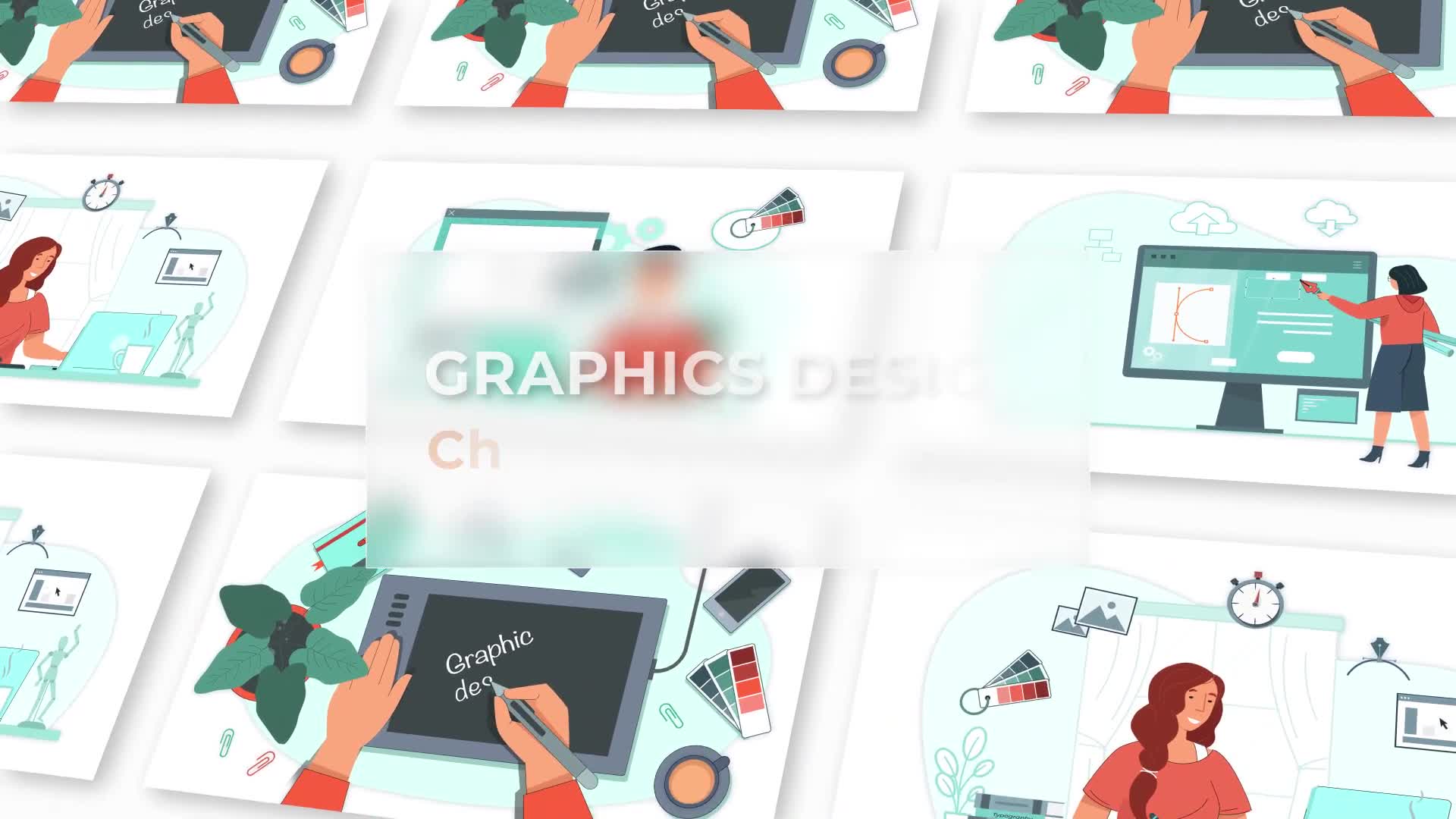 Graphic Designer Character Animation Scene Pack Videohive 37070693 After Effects Image 1