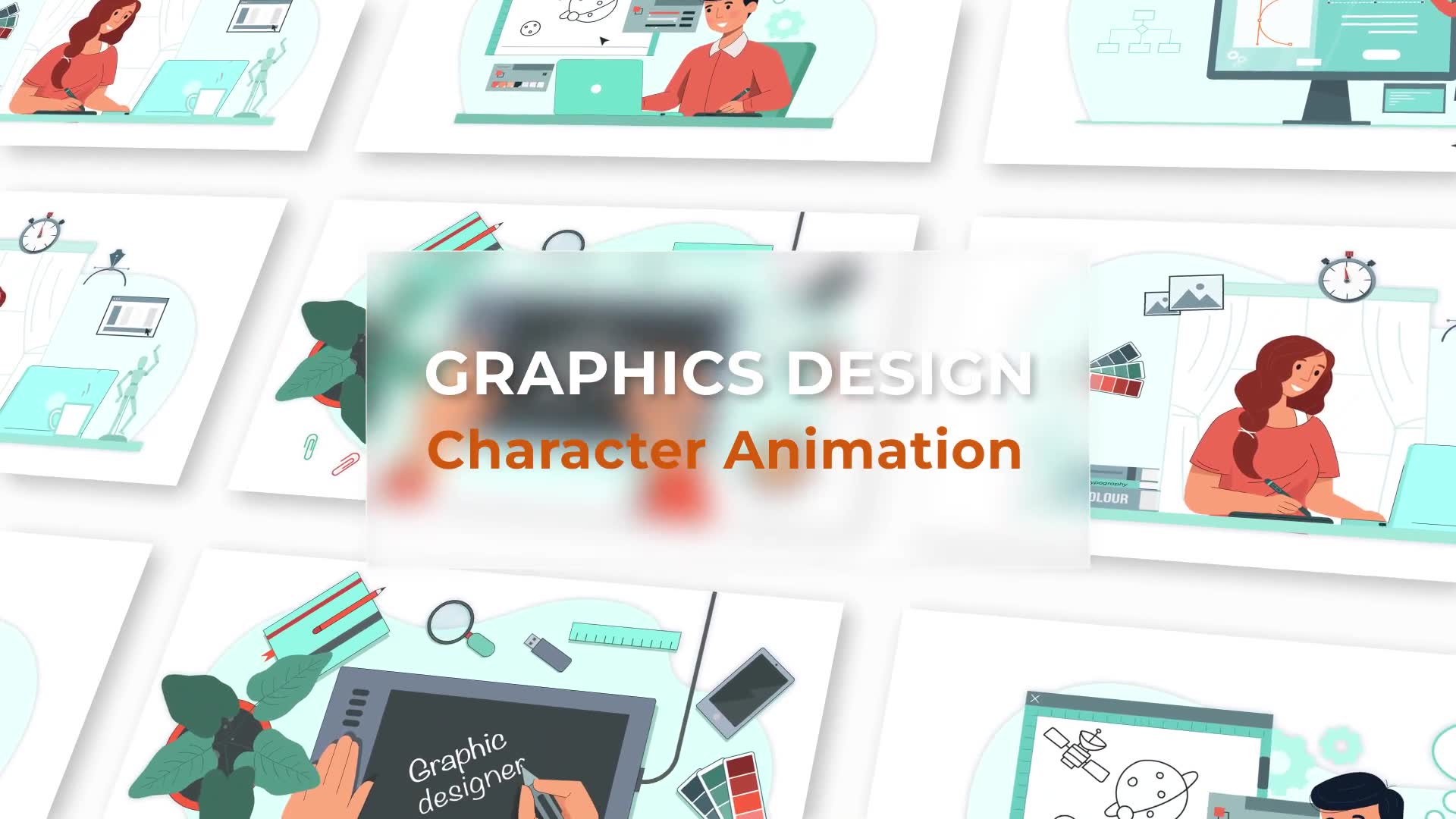 Graphic Designer Character Animation Scene Pack Videohive 37070693 After Effects Image 2