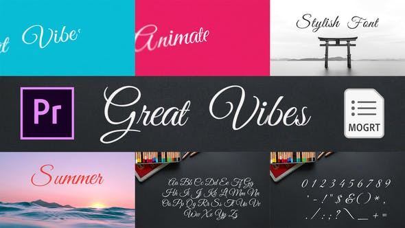 Great Vibes Animated Typeface for Premiere Pro - Videohive Download 28147074
