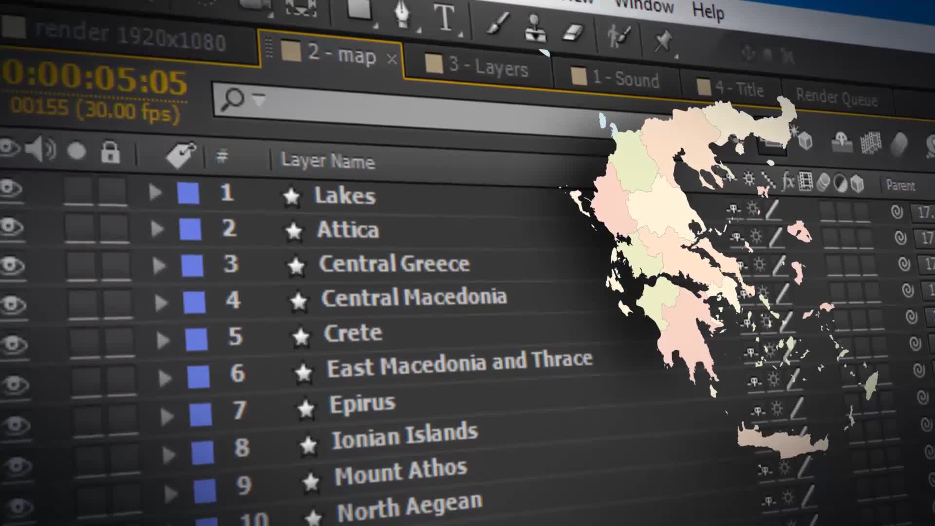 Greece Map Hellenic Republic Map Kit Hellas Animation Videohive 24623909 After Effects Image 2